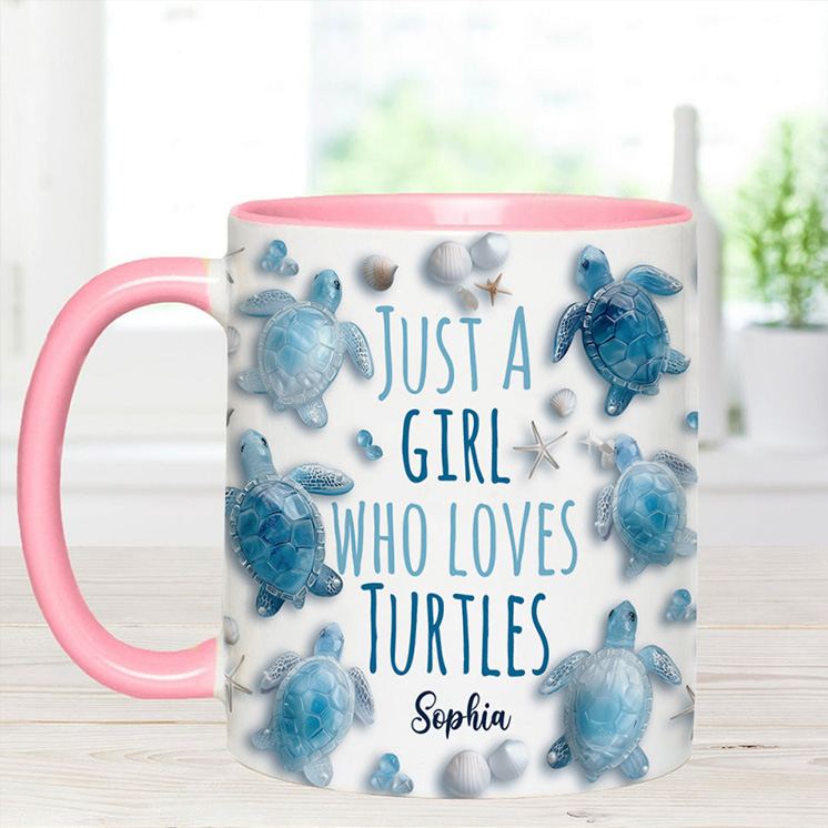 Personalized Turtle Lover Mug Set with Charming Turtle Graphics and Custom Name for Turtle Enthusiasts Mug