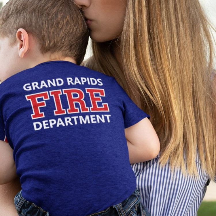 Personalized Fire Department Baby Bodysuit with Custom Name and Bold Firefighter Emblem for Little Heroes Baby Bodysuit