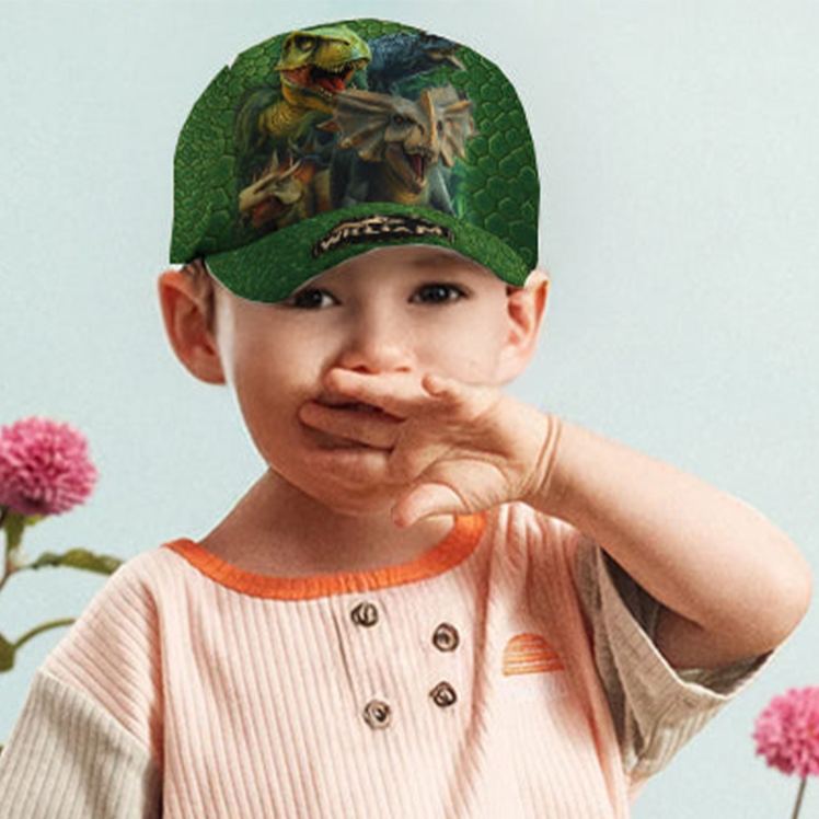 Personalized Dinosaur Adventure Cap with Custom Name and Realistic Prehistoric Design Perfect for Young Explorers Kid Classic Cap