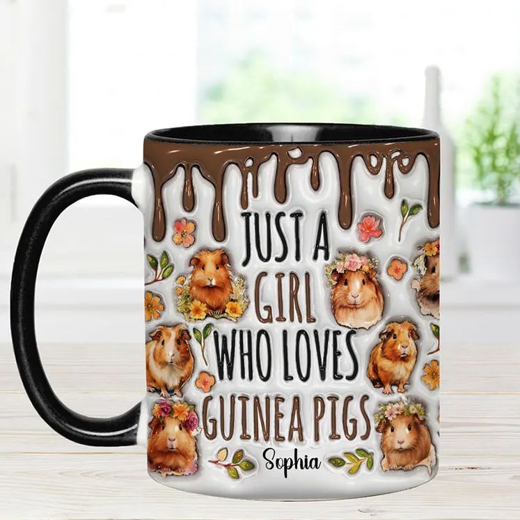 Personalized Accent Mug Just A Girl Who Loves Guinea Pigs