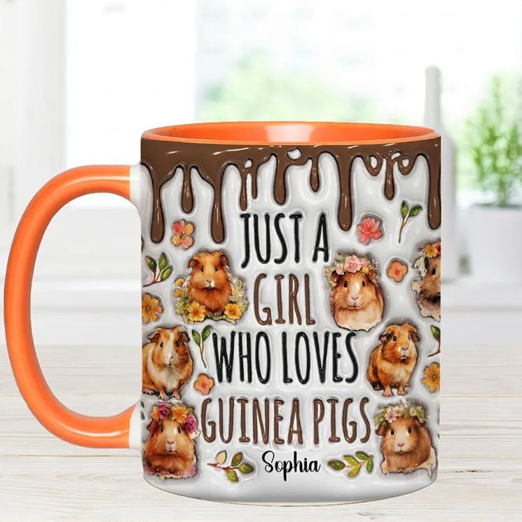 Personalized Accent Mug Just A Girl Who Loves Guinea Pigs