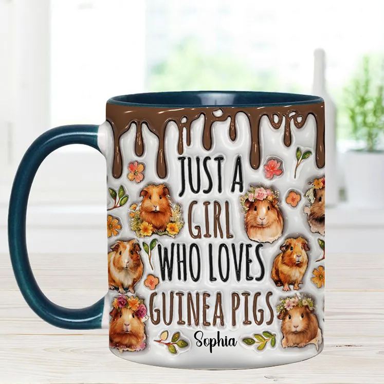 Personalized Accent Mug Just A Girl Who Loves Guinea Pigs
