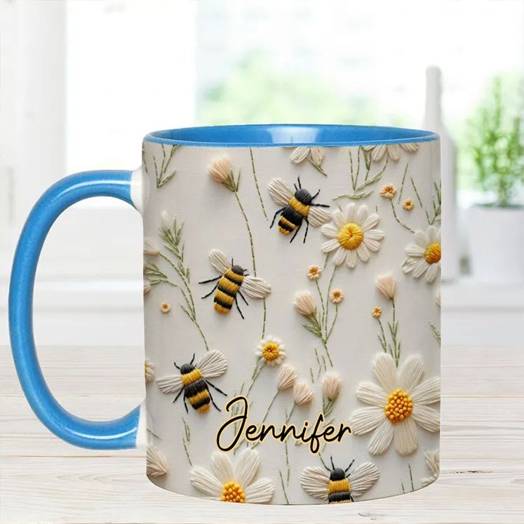 Personalized Bee Accent Mug Love Bees Gift for Kids Family