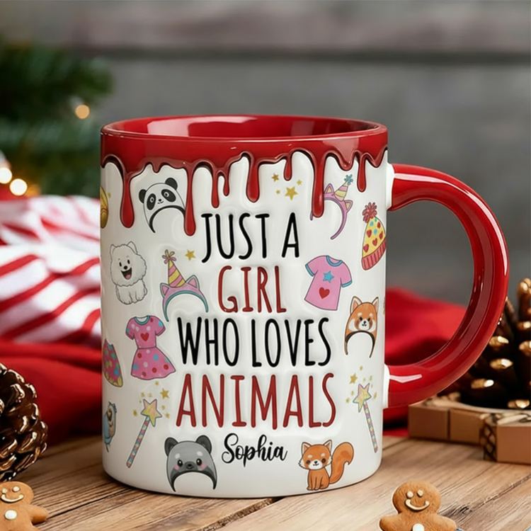 Personalized Animal Lover Mug with Cute Illustrations and Custom Name Perfect for Pet Enthusiasts and Gift Giving Mug