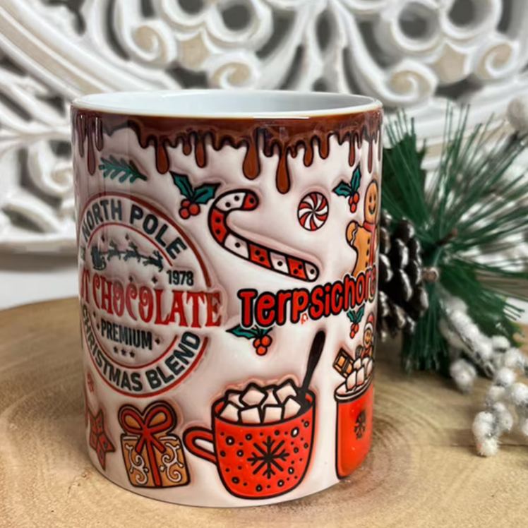 Personalized North Pole Hot Chocolate Mug with Festive Gingerbread and Holiday Accents for Cozy Winter Sips Mug