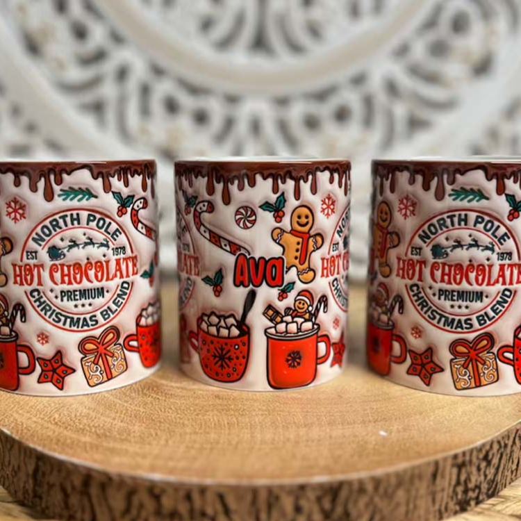Personalized North Pole Hot Chocolate Mug with Festive Gingerbread and Holiday Accents for Cozy Winter Sips Mug