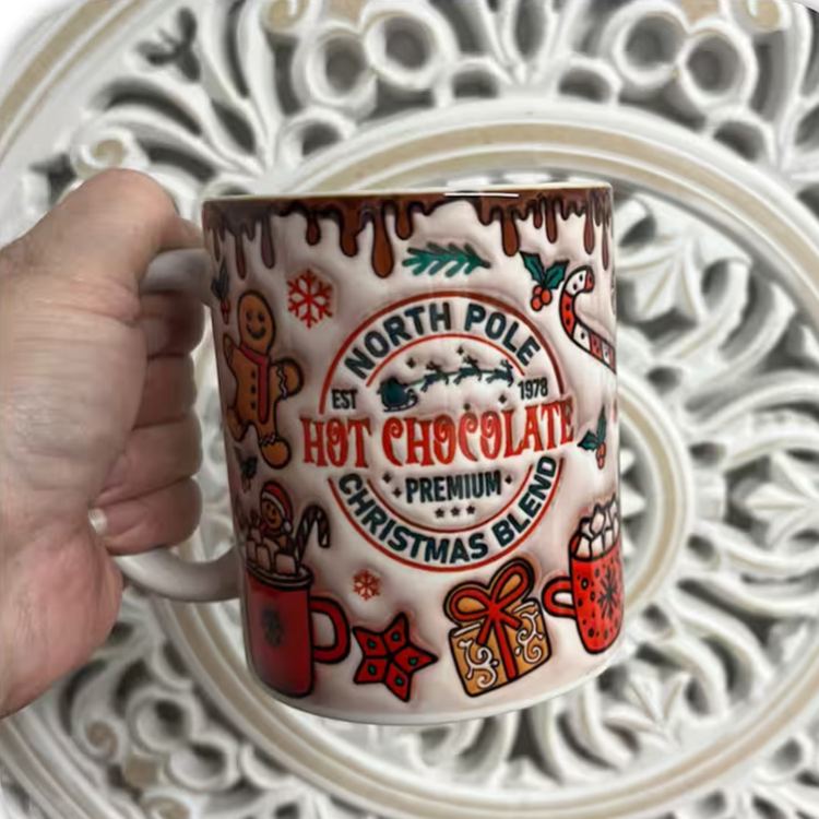 Personalized North Pole Hot Chocolate Mug with Festive Gingerbread and Holiday Accents for Cozy Winter Sips Mug
