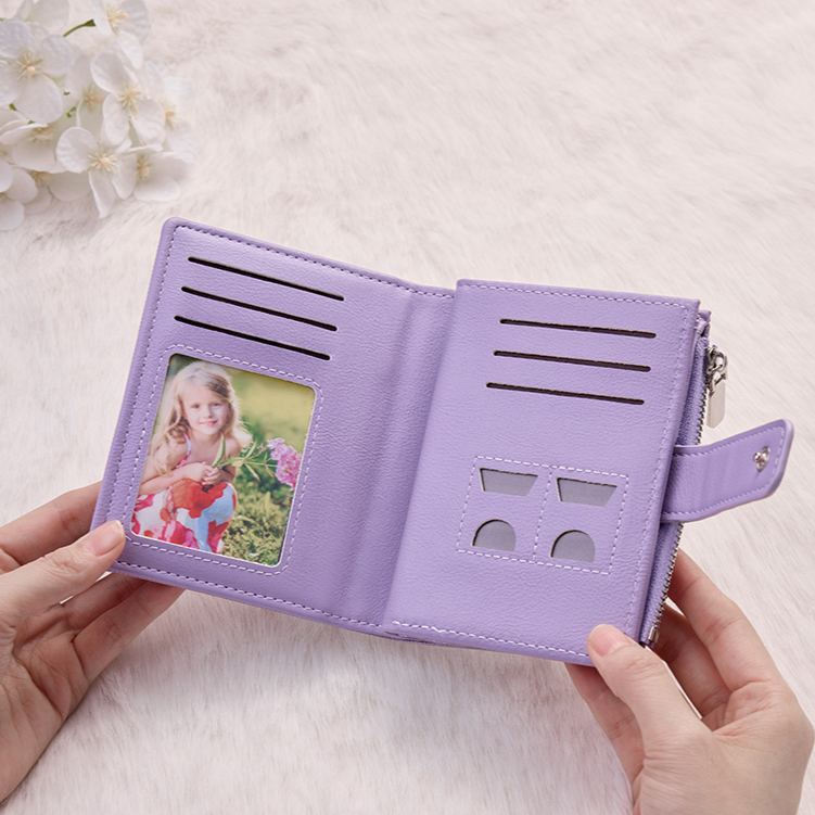 Personalized Elegant Lavender Wallet with Subtle Texture and Custom Name for Stylish and Functional Use Wallet