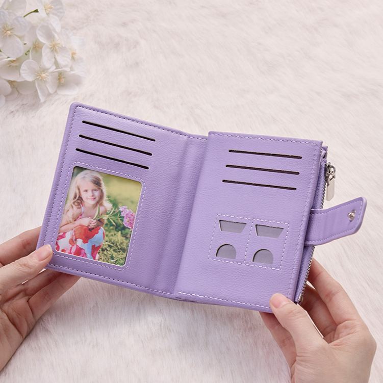 Personalized Chic Lavender Wallet with Delicate Floral Accents and Custom Name for Elegant Everyday Use Wallet