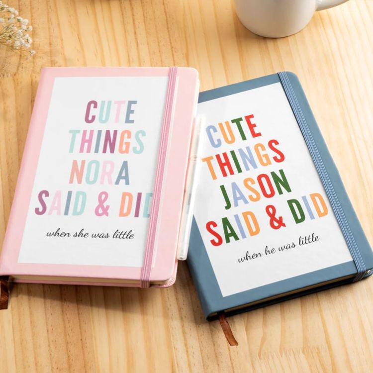 Personalized Cute Things My Kids Said & Did Memory Journal Notebook with Name Childhood Record Book Baby Shower Gift for New Parents