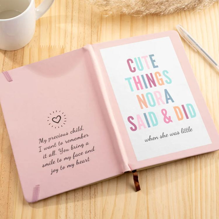 Personalized Cute Things My Kids Said & Did Memory Journal Notebook with Name Childhood Record Book Baby Shower Gift for New Parents
