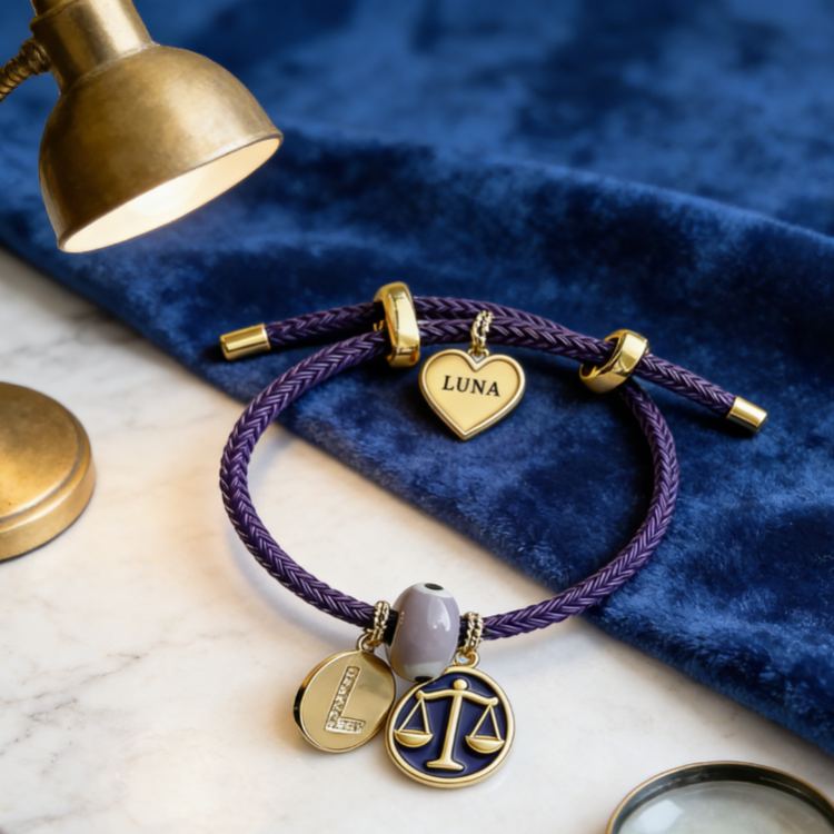 Personalized Zodiac Initials Couple Bracelet Engraved Constellation Charm Gift for Lovers Romantic Connection