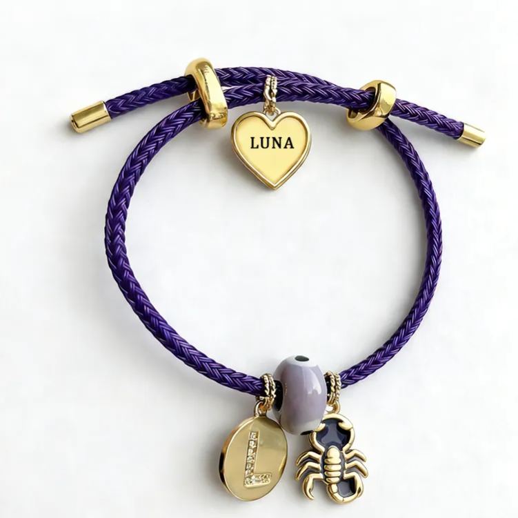 Personalized Zodiac Initials Couple Bracelet Engraved Constellation Charm Gift for Lovers Romantic Connection