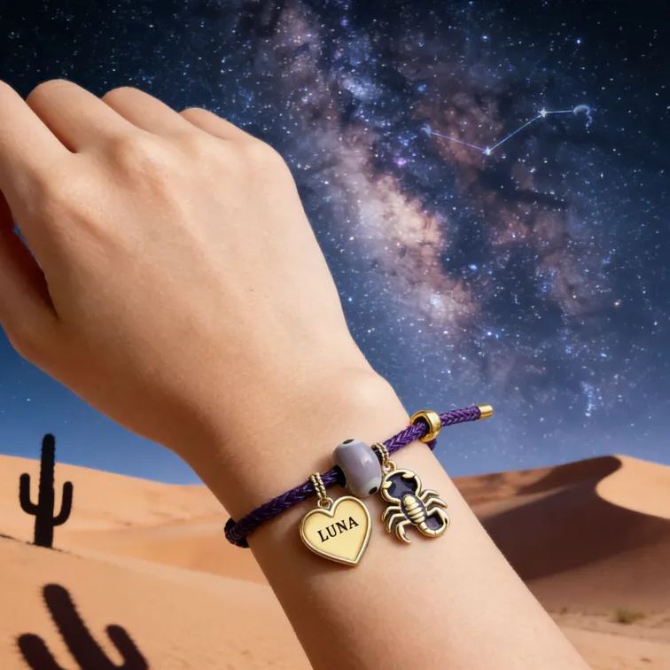 Personalized Zodiac Initials Couple Bracelet Engraved Constellation Charm Gift for Lovers Romantic Connection