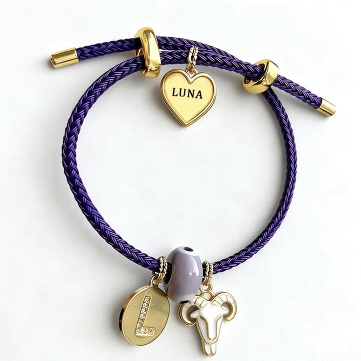 Personalized Zodiac Initials Couple Bracelet Engraved Constellation Charm Gift for Lovers Romantic Connection