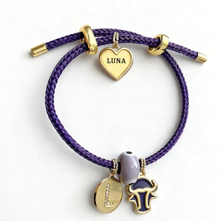 Personalized Zodiac Initials Couple Bracelet Engraved Constellation Charm Gift for Lovers Romantic Connection