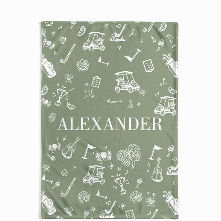 Personalized Golf Style Beach Towel Custom Name Perfect Gift for Golf Enthusiasts Outdoor Lovers