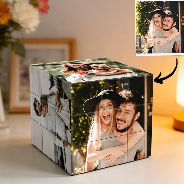 Personalized Couple Photo Rubik's Cube Custom Wedding Newlyweds Cube Puzzle Gift With 6 Pictures Valentine's Day Gift Engagement Anniversary Gift