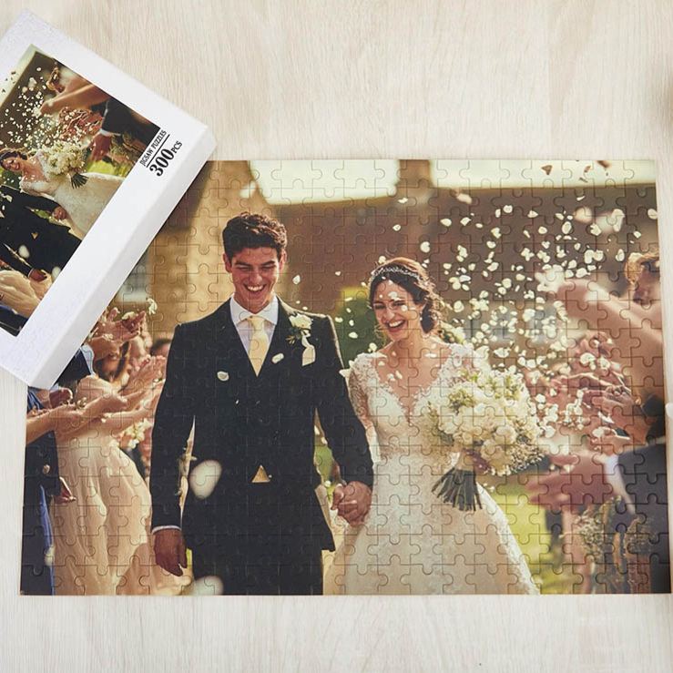 Personalized Couple Photo Puzzle with Box Custom Newlyweds Portrait Jigsaw Puzzle from Your Own Picture Wedding Valentine's Day Anniversary Gift