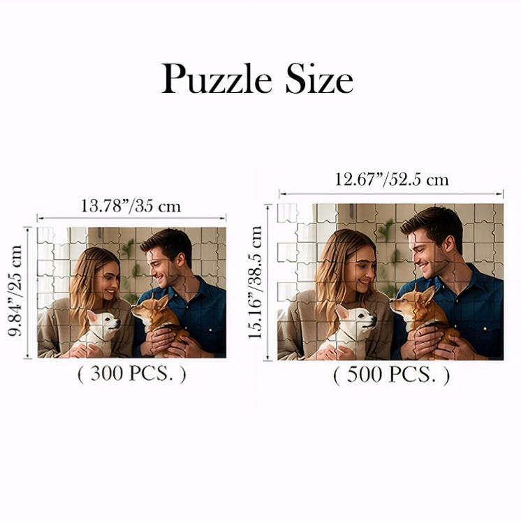 Personalized Couple Photo Puzzle with Box Custom Newlyweds Portrait Jigsaw Puzzle from Your Own Picture Wedding Valentine's Day Anniversary Gift