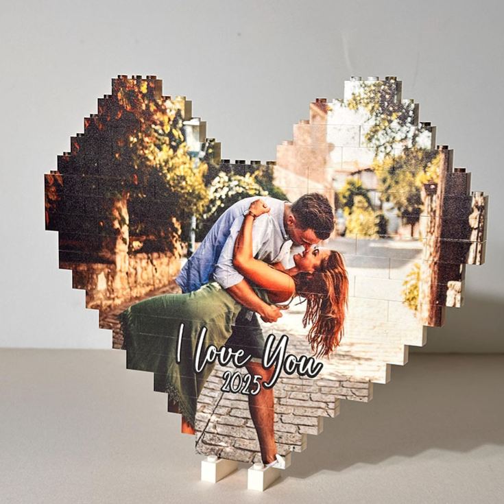 Personalized Couple Photo Building Blocks Custom Newlyweds Photo Blocks Valentine's Day Gift for Boyfriend Girlfriend Husband Wife Anniversary Gift