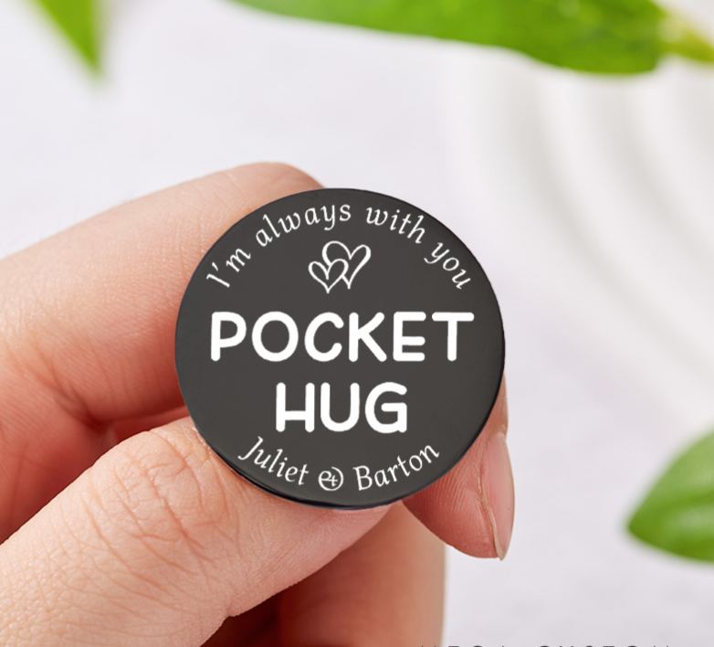 Personalized Couple Pocket Hug Decision Coin Newlyweds I’m Always with You with Heart Coin Valentine's Day Gift for Boyfriend Girlfriend Husband Wife