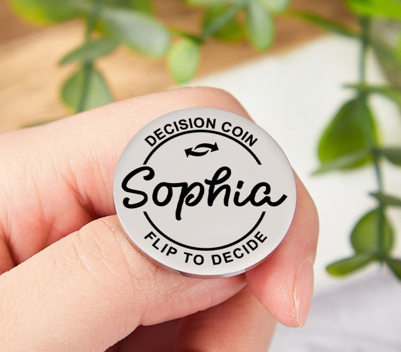 Personalized Funny Couple Name Decision Coin Newlyweds Flip to Decide Coin with Arrow Valentine's Day Gift for Boyfriend Girlfriend Husband Wife
