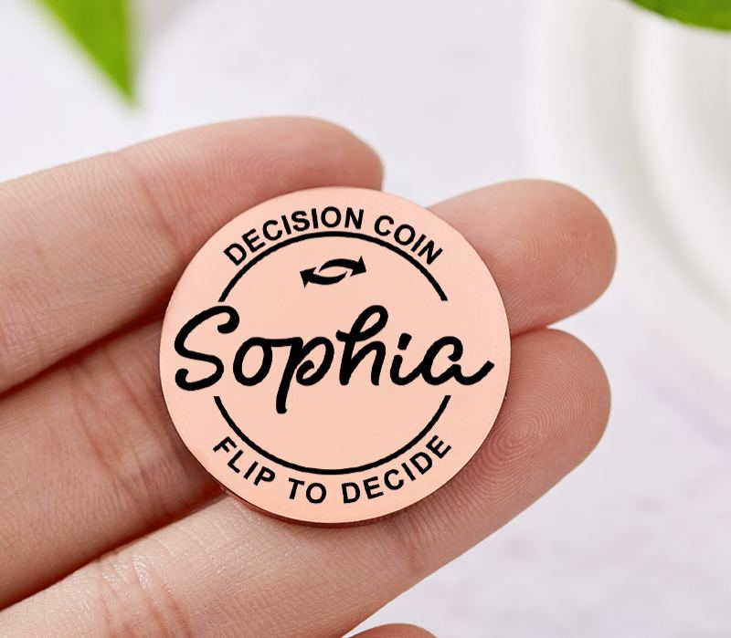 Personalized Funny Couple Name Decision Coin Newlyweds Flip to Decide Coin with Arrow Valentine's Day Gift for Boyfriend Girlfriend Husband Wife