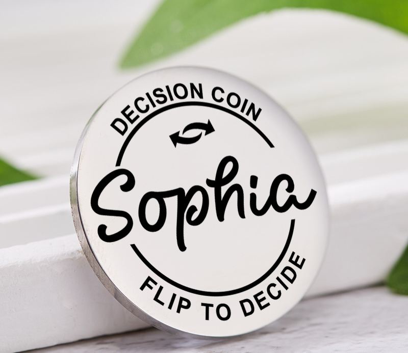 Personalized Funny Couple Name Decision Coin Newlyweds Flip to Decide Coin with Arrow Valentine's Day Gift for Boyfriend Girlfriend Husband Wife
