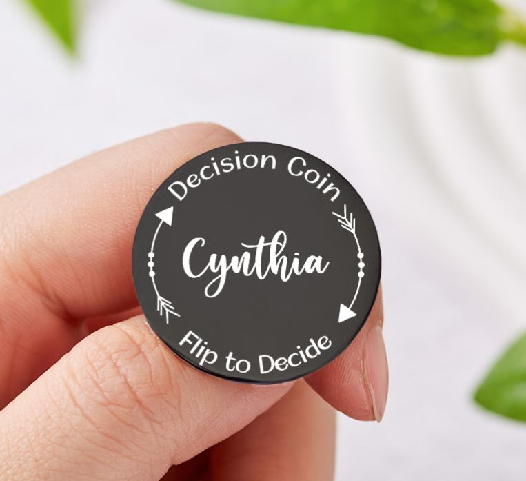 Personalized Couple Name with Arrow Decision Coin Custom Newlyweds Flip to Decide Coin Valentine's Day Gift for Boyfriend Girlfriend Husband Wife