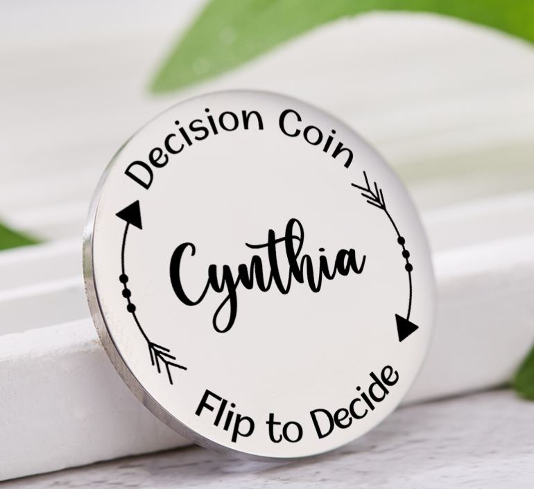 Personalized Couple Name with Arrow Decision Coin Custom Newlyweds Flip to Decide Coin Valentine's Day Gift for Boyfriend Girlfriend Husband Wife