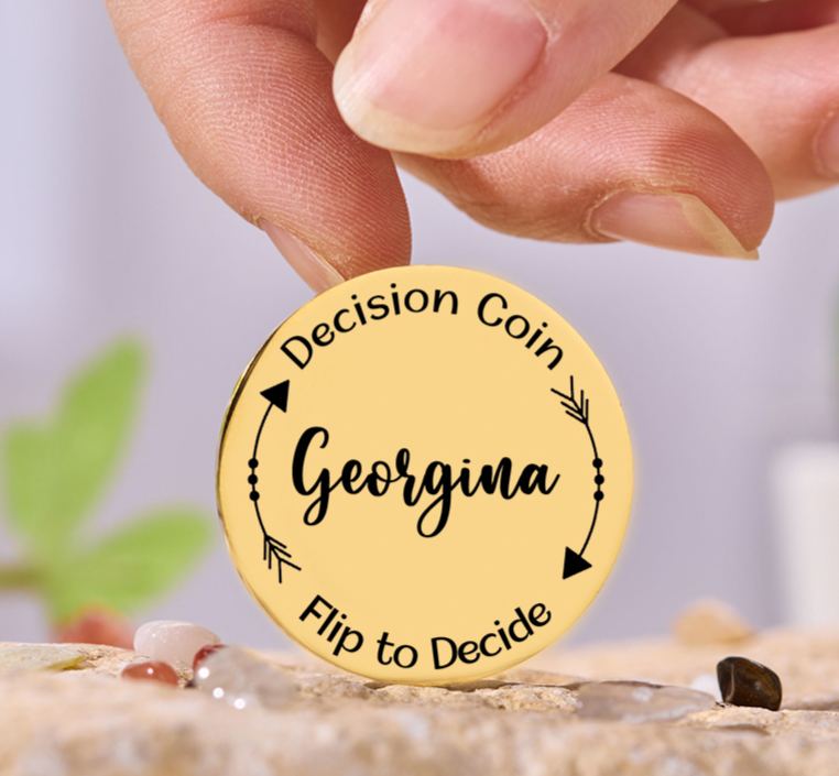 Personalized Couple Name with Arrow Decision Coin Custom Newlyweds Flip to Decide Coin Valentine's Day Gift for Boyfriend Girlfriend Husband Wife
