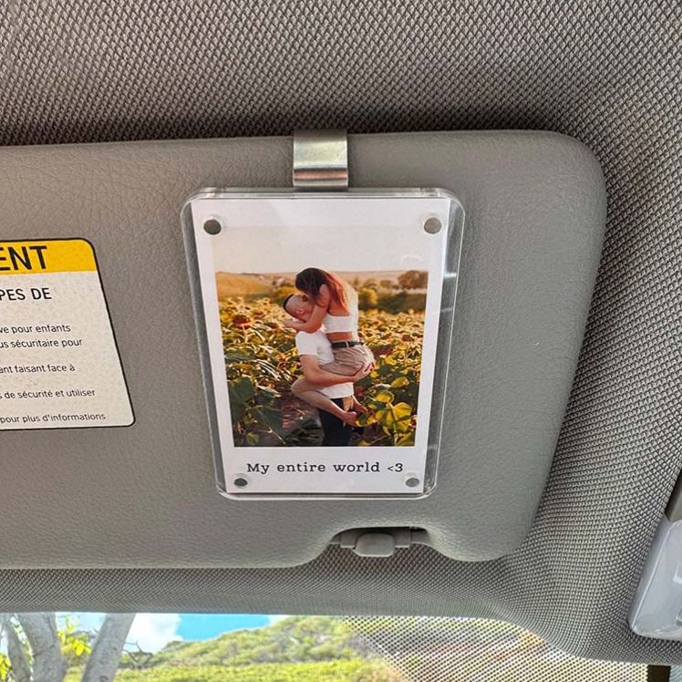 Personalized Photo Car Visor Clip Custom Gift for Him Anniversary Romantic Drive Safe Gift Unique Couples Keepsake Car Photo Frame