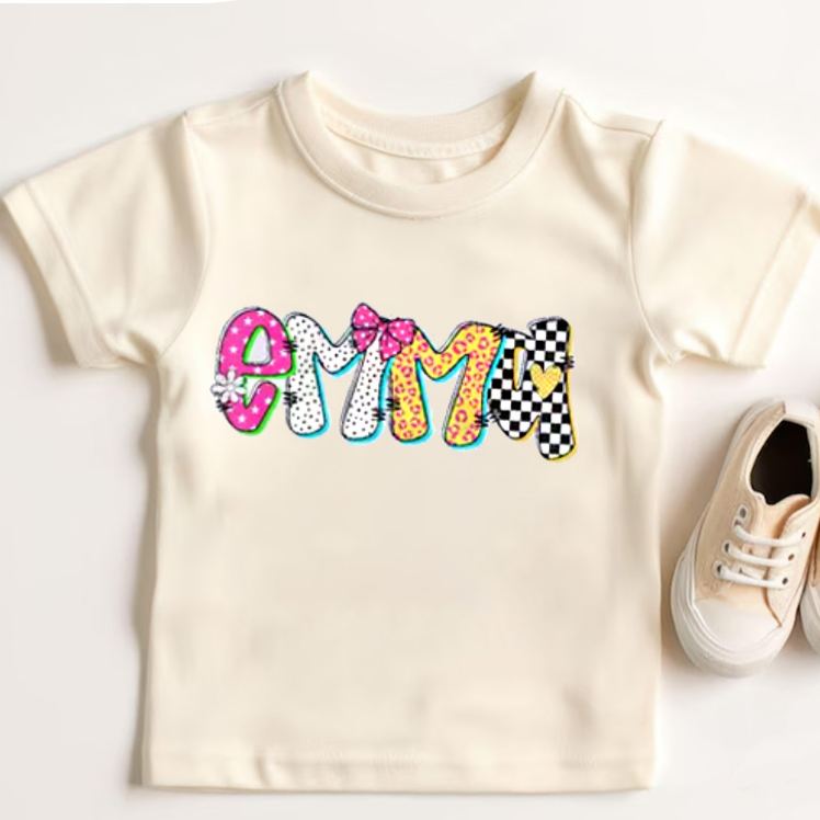 Personalized Birthday Shirt Girl Kids T-Shirt with Name for a Groovy Celebration