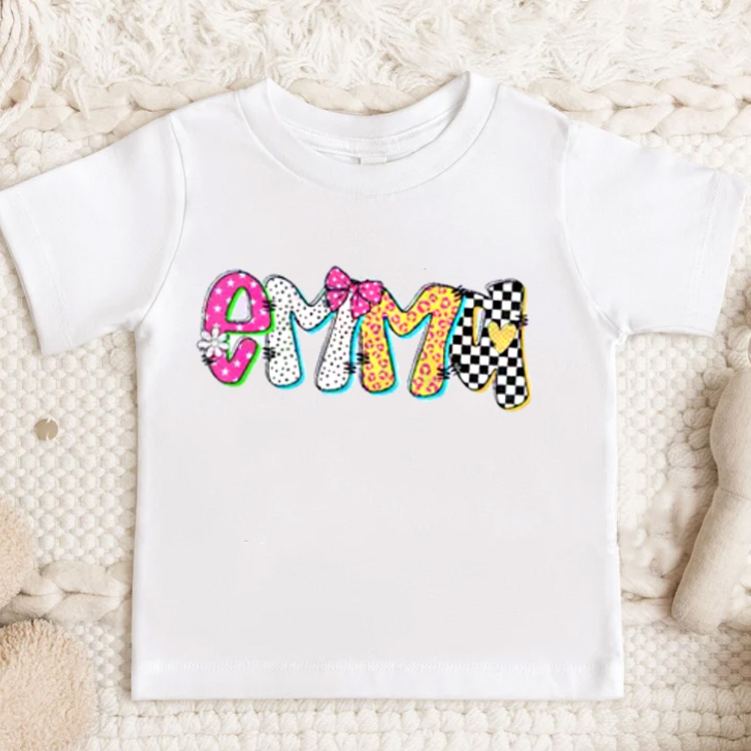 Personalized Birthday Shirt Girl Kids T-Shirt with Name for a Groovy Celebration