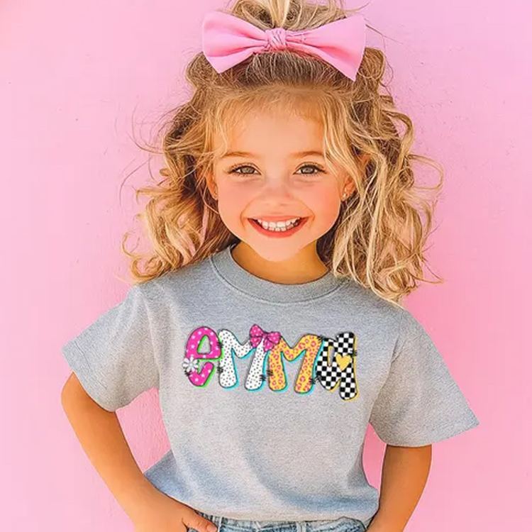Personalized Birthday Shirt Girl Kids T-Shirt with Name for a Groovy Celebration