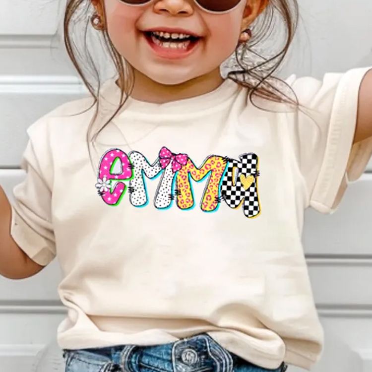 Personalized Birthday Shirt Girl Kids T-Shirt with Name for a Groovy Celebration