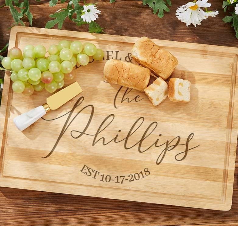 Personalized Husband Wife Anniversary Cutting Board Couple Wedding Anniversary Cutting Board for Him Her Elegant Couple Name Design Cutting Board