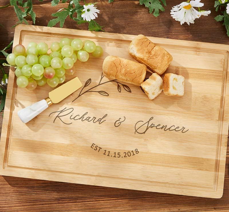 Personalized Couple Anniversary Cutting Board Engraved Bamboo Cutting Board for Husband Wife Wedding Anniversary Gift Cutting Board
