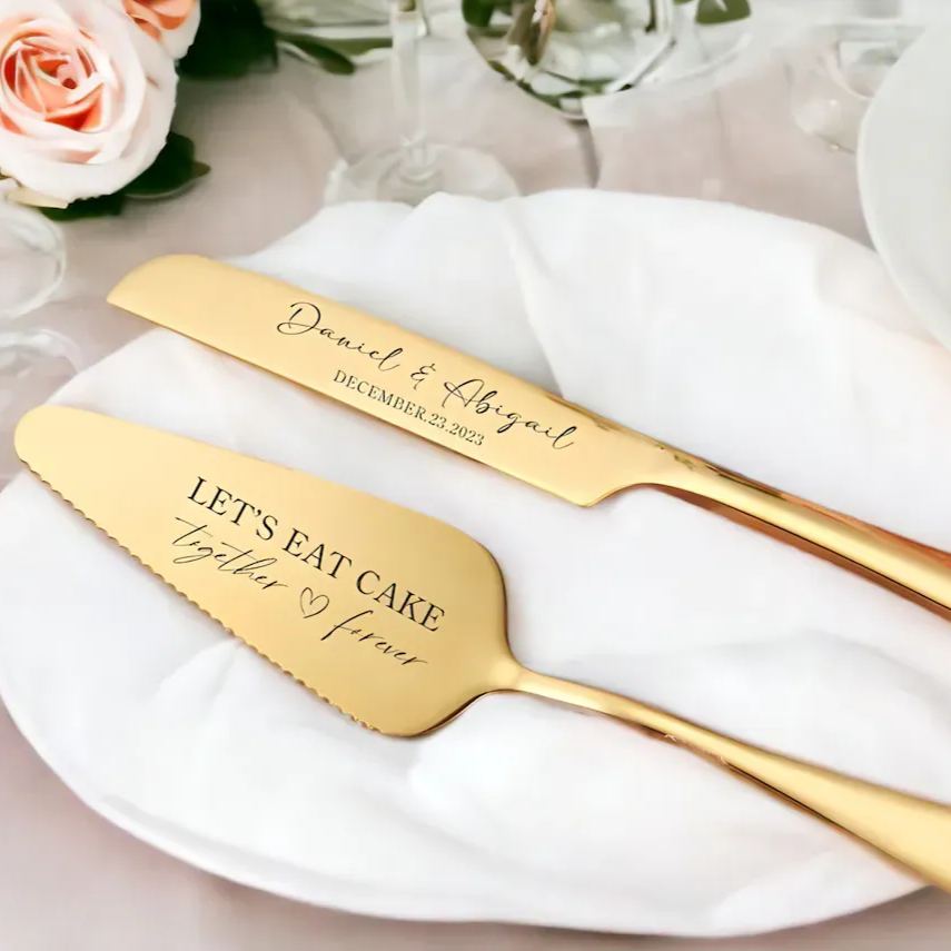 [Copy]Personalized Wedding Cake Knife and Server Set Engraved Cake Cutting Utensils Perfect for Weddings Anniversaries Engagements or Special Occasions