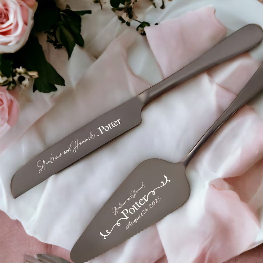 [Copy]Personalized Wedding Cake Knife and Server Set Engraved Cake Cutting Utensils Perfect for Weddings Anniversaries Engagements or Special Occasions