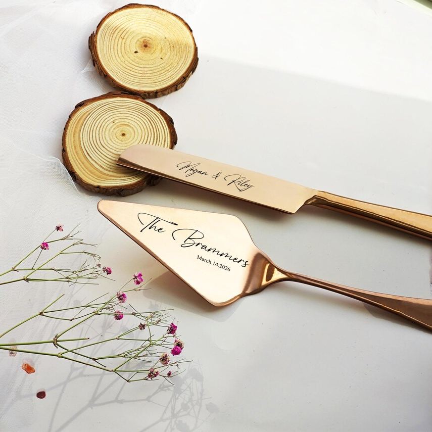 [Copy]Personalized Silver Wedding Cake Knife and Server Set Engraved Cake Cutting Utensils Perfect for Weddings Anniversaries Engagements or Special Occasions