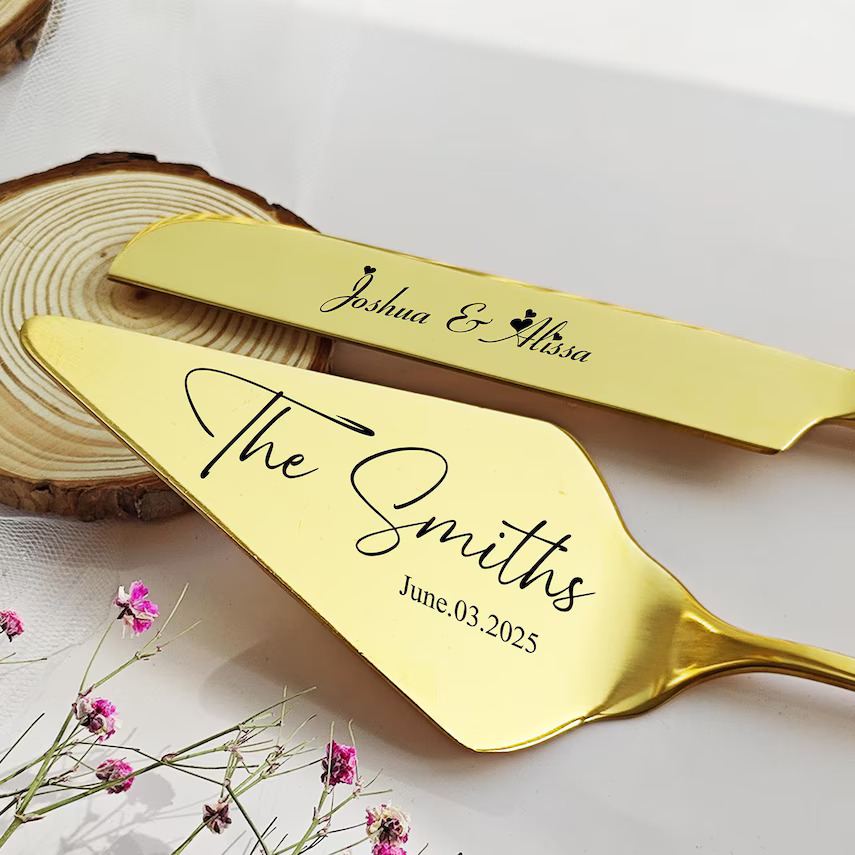 [Copy]Personalized Silver Wedding Cake Knife and Server Set Engraved Cake Cutting Utensils Perfect for Weddings Anniversaries Engagements or Special Occasions