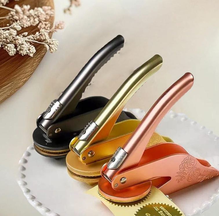 Personalized Wedding Book Embosser Stamp with Initial and Name Wedding Gift for Couples Newlyweds