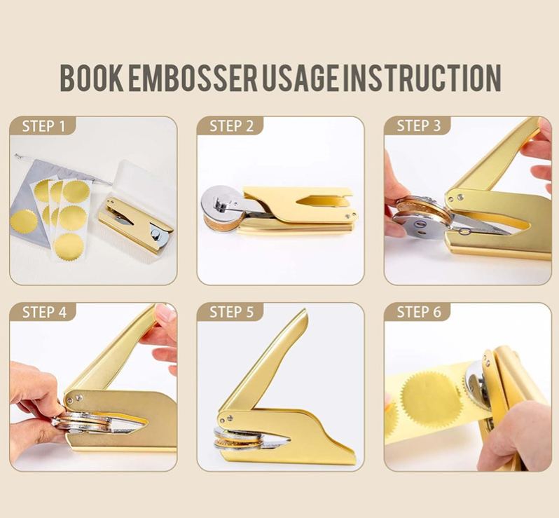 Personalized Wedding Book Embosser Stamp with Initial and Name Wedding Gift for Couples Newlyweds