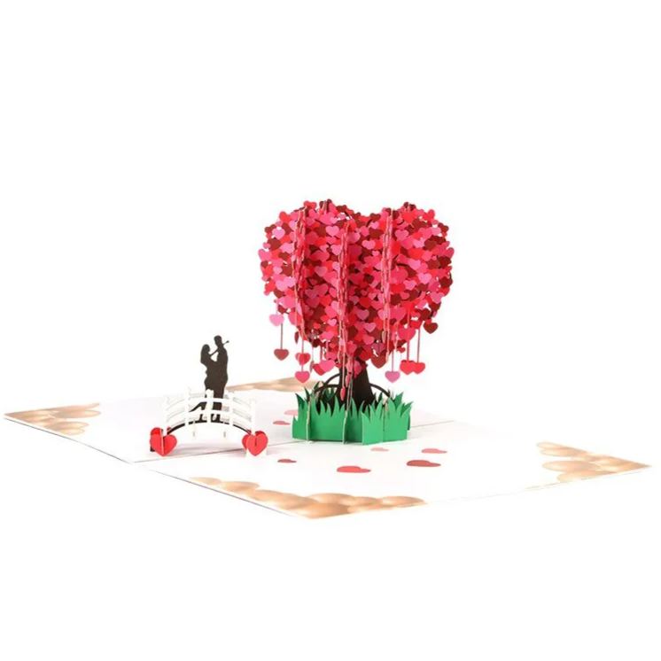 3D Love Tree Hearts Card Pop Up Greeting Card Valentine's Day Greeting Card for Couple Romantic Gifts for Wife Girlfriend Husband Boyfriend Anniversary Gifts