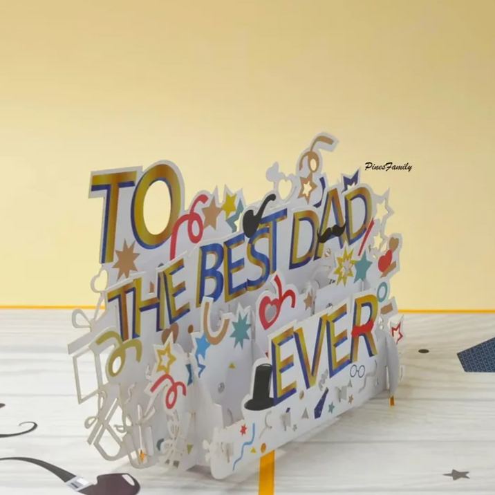 Pop Up fathers day gifts Card 3D Fathers Day Card Greeting Cards to The Best Dad Birthday Card Gift with Envelope 