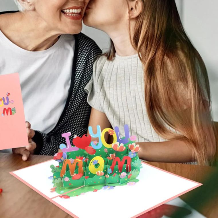 I Love You Mom Mother's Day Greeting Card Creative Three-dimensional Blessing Card Birthday To Send Mother 3d Color Printing Card