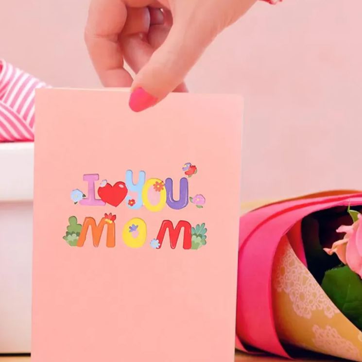 I Love You Mom Mother's Day Greeting Card Creative Three-dimensional Blessing Card Birthday To Send Mother 3d Color Printing Card
