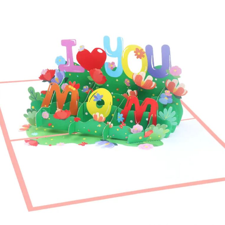 I Love You Mom Mother's Day Greeting Card Creative Three-dimensional Blessing Card Birthday To Send Mother 3d Color Printing Card